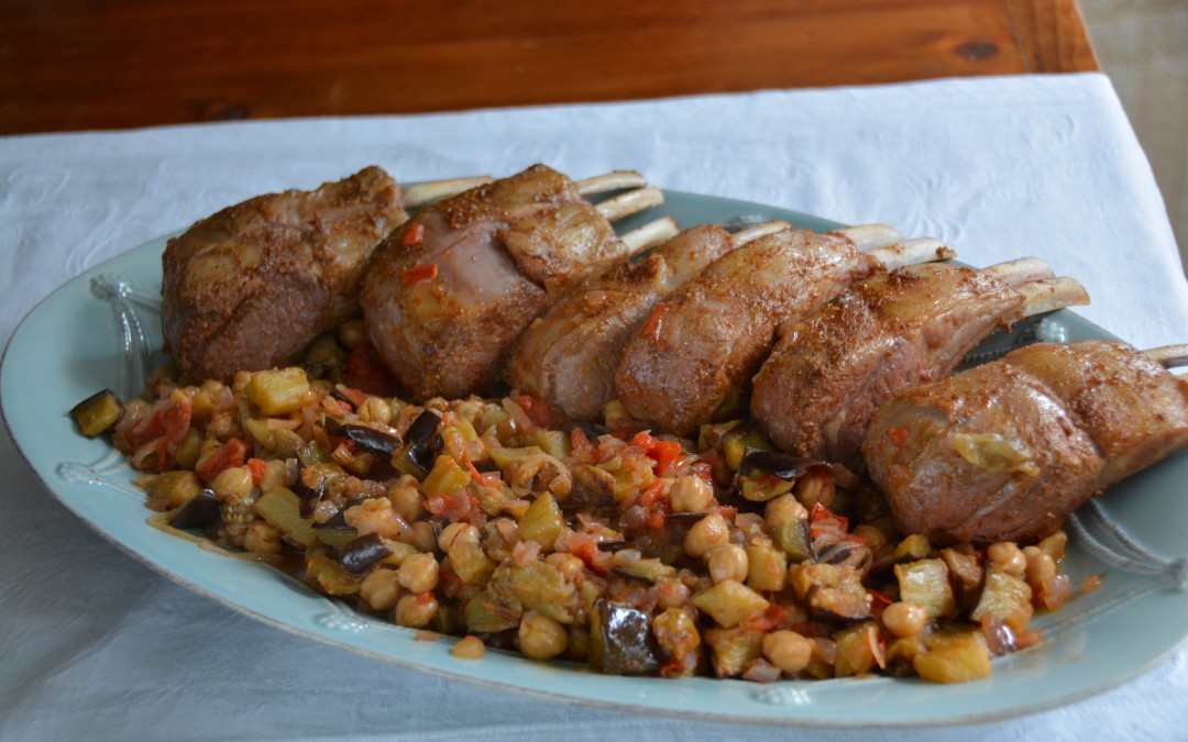 Lamb Chops with Eggplant and Indian Spices