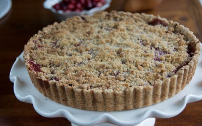 Pear and Cranberry Tart with Walnut Crust
