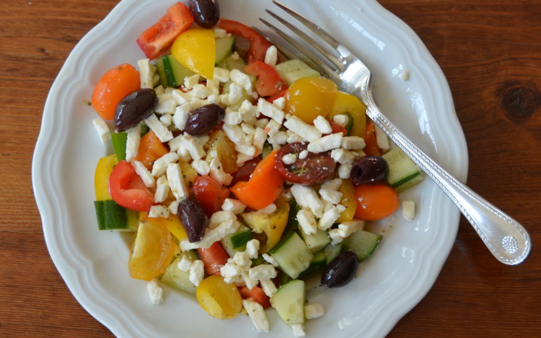 greek salad on plate