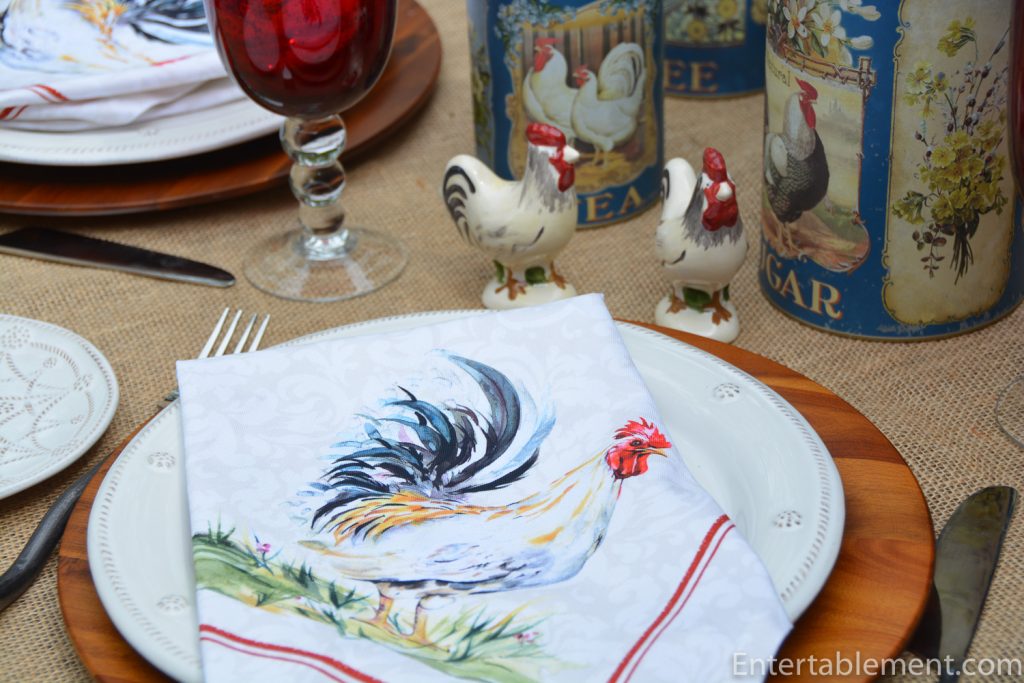 rooster napkin