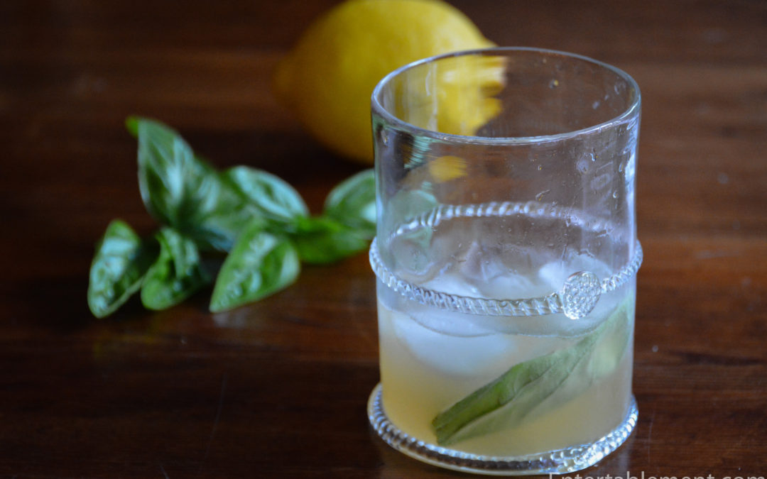 Bourbon Cocktail with Lemon & Basil