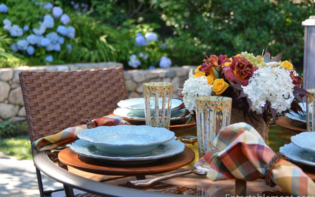 A Vibrant Fall Table with Birch Painted Glasses