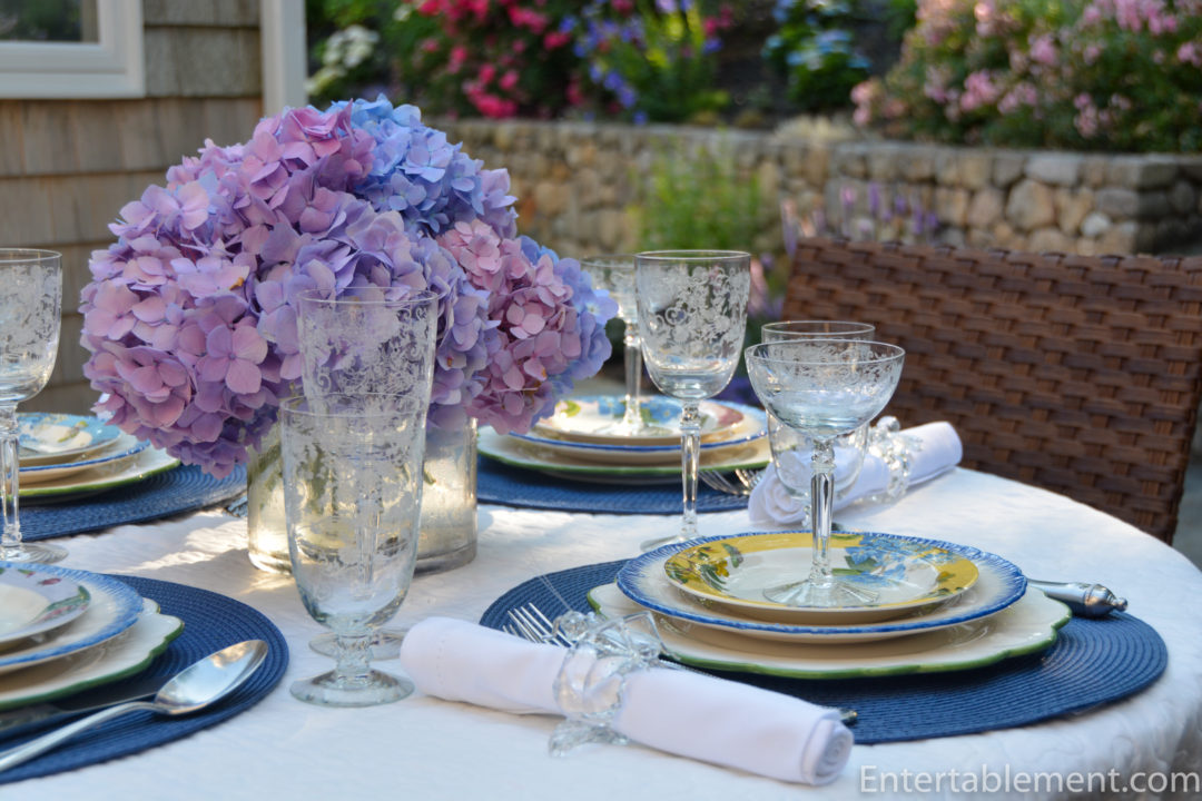Blooming Hydrangea and Garden Terrace | Entertablement