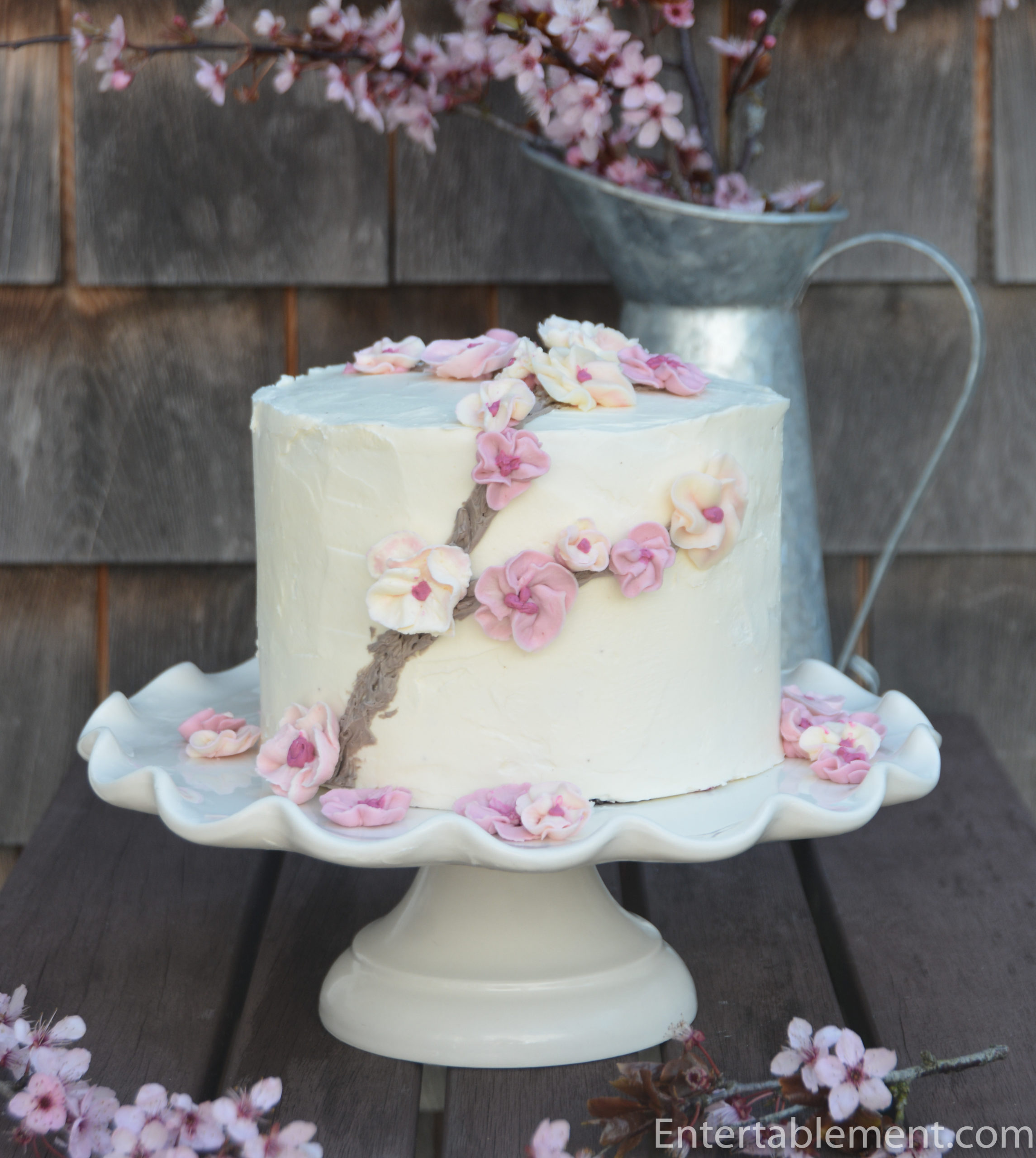 The Createry Shop: Baby Spring Lamb With Cherry Blossom Tree Cake and  Recipe for Not Too Sweet Buttercream Icing