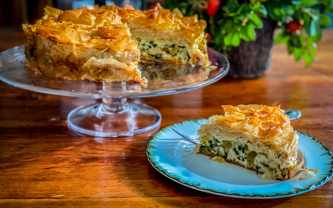 Phyllo Tart with Chicken, Spinach, Feta and Pine Nuts